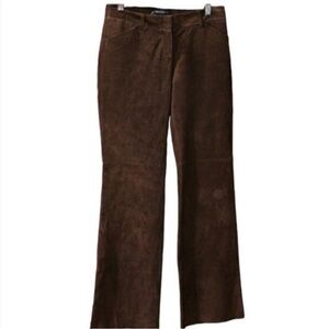Moda International Genuine Leather Suede Flare Pants Y2K 🤎🤎🤎